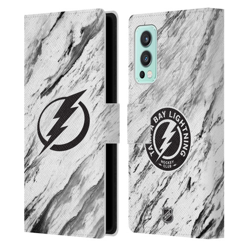 NHL Tampa Bay Lightning Marble Leather Book Wallet Case Cover For OnePlus Nord 2 5G