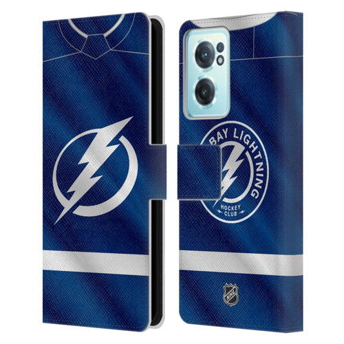 NHL Tampa Bay Lightning Jersey Leather Book Wallet Case Cover For OnePlus Nord CE 2 5G