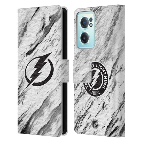 NHL Tampa Bay Lightning Marble Leather Book Wallet Case Cover For OnePlus Nord CE 2 5G