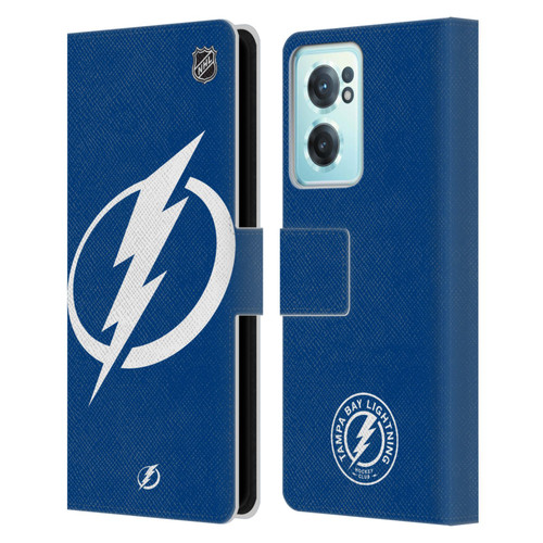 NHL Tampa Bay Lightning Oversized Leather Book Wallet Case Cover For OnePlus Nord CE 2 5G