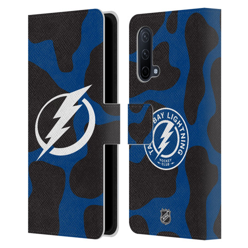 NHL Tampa Bay Lightning Cow Pattern Leather Book Wallet Case Cover For OnePlus Nord CE 5G