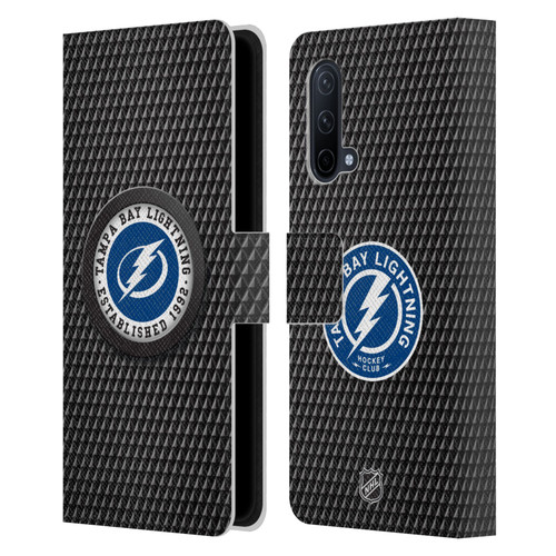 NHL Tampa Bay Lightning Puck Texture Leather Book Wallet Case Cover For OnePlus Nord CE 5G