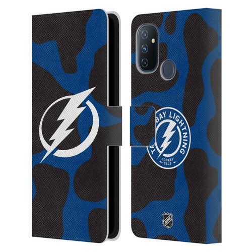 NHL Tampa Bay Lightning Cow Pattern Leather Book Wallet Case Cover For OnePlus Nord N100