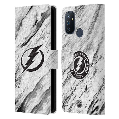 NHL Tampa Bay Lightning Marble Leather Book Wallet Case Cover For OnePlus Nord N100