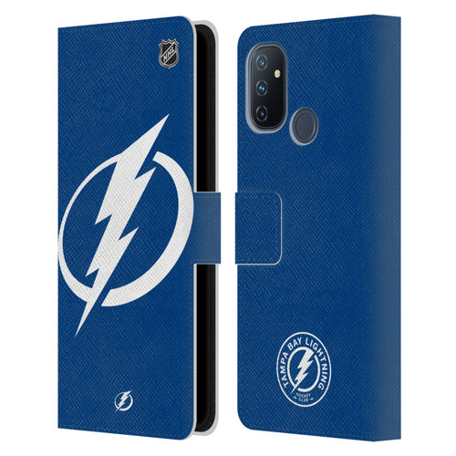 NHL Tampa Bay Lightning Oversized Leather Book Wallet Case Cover For OnePlus Nord N100