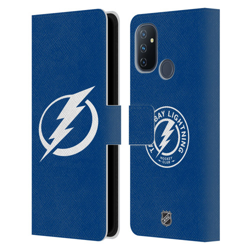 NHL Tampa Bay Lightning Plain Leather Book Wallet Case Cover For OnePlus Nord N100