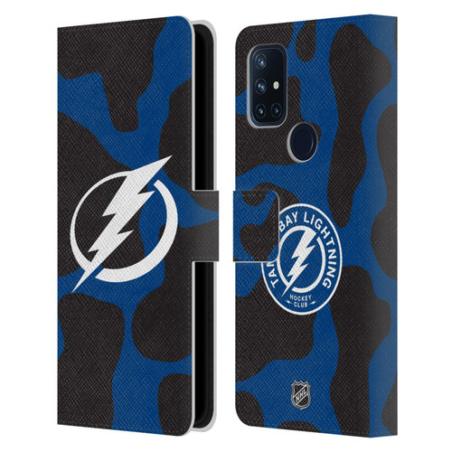 NHL Tampa Bay Lightning Cow Pattern Leather Book Wallet Case Cover For OnePlus Nord N10 5G