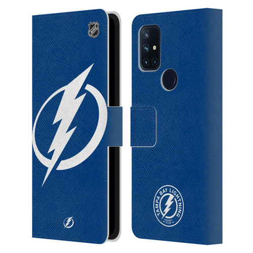 NHL Tampa Bay Lightning Oversized Leather Book Wallet Case Cover For OnePlus Nord N10 5G