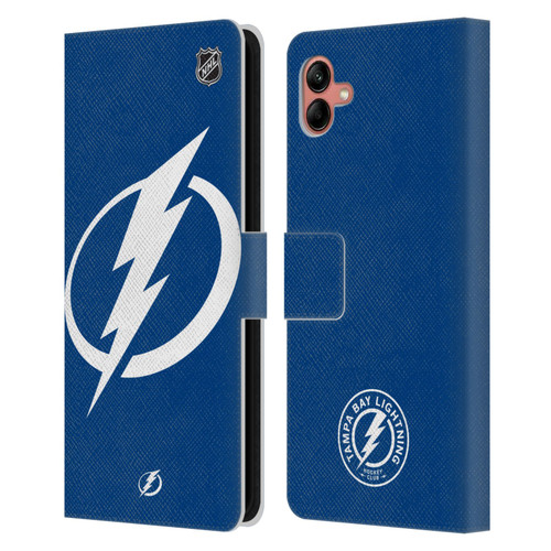 NHL Tampa Bay Lightning Oversized Leather Book Wallet Case Cover For Samsung Galaxy A04 (2022)