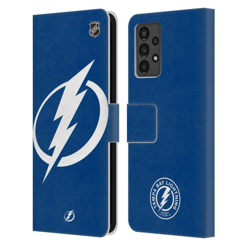 NHL Tampa Bay Lightning Oversized Leather Book Wallet Case Cover For Samsung Galaxy A13 (2022)