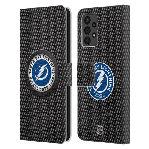 NHL Tampa Bay Lightning Puck Texture Leather Book Wallet Case Cover For Samsung Galaxy A13 (2022)