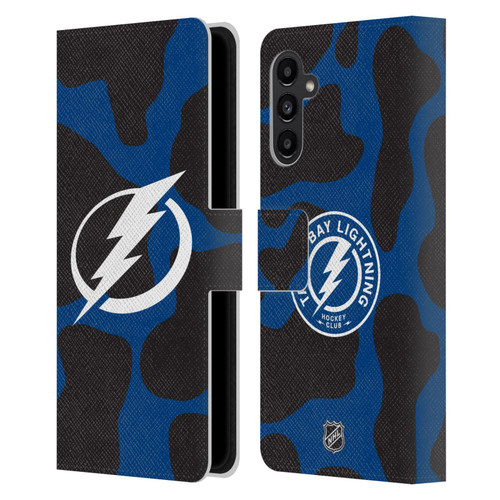 NHL Tampa Bay Lightning Cow Pattern Leather Book Wallet Case Cover For Samsung Galaxy A13 5G (2021)