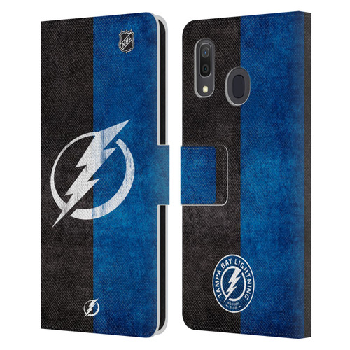 NHL Tampa Bay Lightning Half Distressed Leather Book Wallet Case Cover For Samsung Galaxy A33 5G (2022)