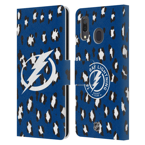 NHL Tampa Bay Lightning Leopard Patten Leather Book Wallet Case Cover For Samsung Galaxy A33 5G (2022)