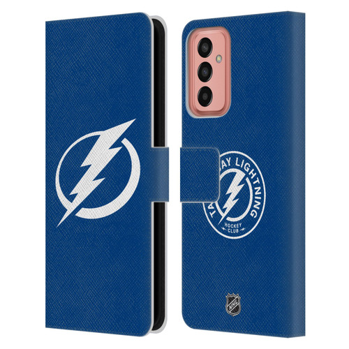 NHL Tampa Bay Lightning Plain Leather Book Wallet Case Cover For Samsung Galaxy M13 (2022)