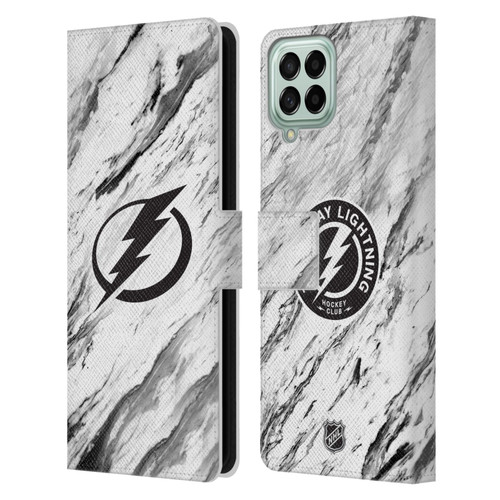 NHL Tampa Bay Lightning Marble Leather Book Wallet Case Cover For Samsung Galaxy M53 (2022)