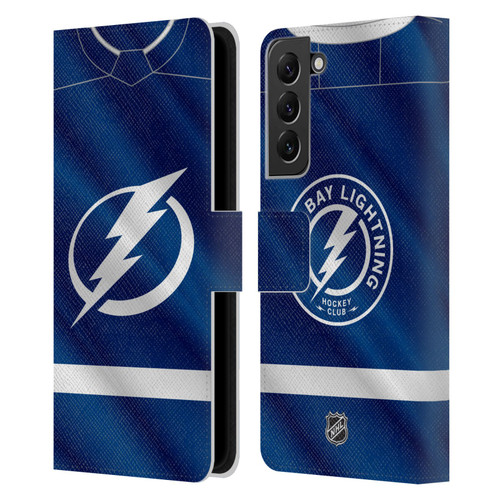 NHL Tampa Bay Lightning Jersey Leather Book Wallet Case Cover For Samsung Galaxy S22+ 5G