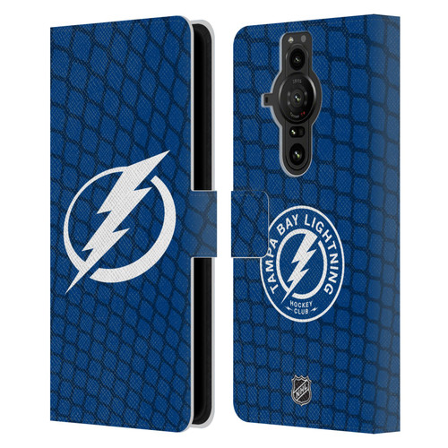 NHL Tampa Bay Lightning Net Pattern Leather Book Wallet Case Cover For Sony Xperia Pro-I