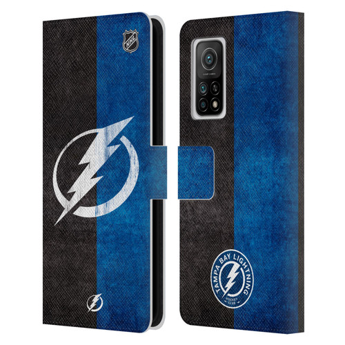 NHL Tampa Bay Lightning Half Distressed Leather Book Wallet Case Cover For Xiaomi Mi 10T 5G