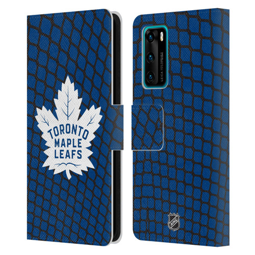 NHL Toronto Maple Leafs Net Pattern Leather Book Wallet Case Cover For Huawei P40 5G