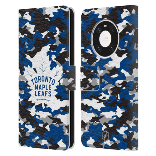 NHL Toronto Maple Leafs Camouflage Leather Book Wallet Case Cover For Huawei Mate 40 Pro 5G