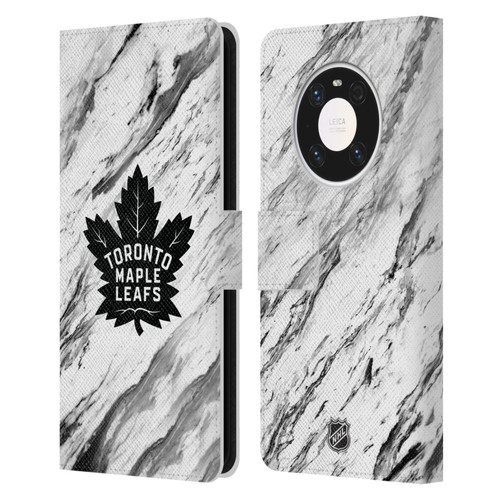 NHL Toronto Maple Leafs Marble Leather Book Wallet Case Cover For Huawei Mate 40 Pro 5G