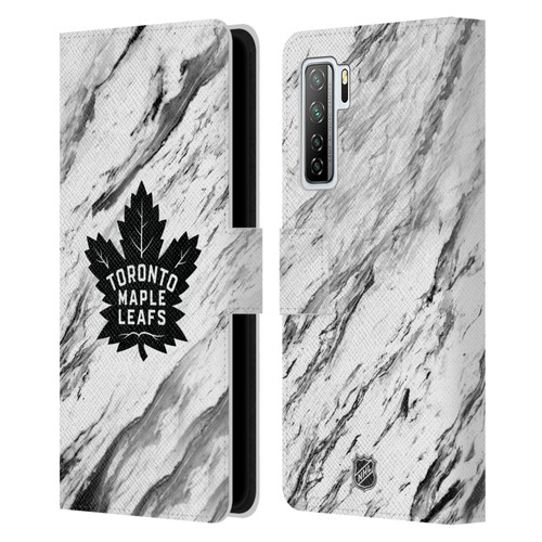 NHL Toronto Maple Leafs Marble Leather Book Wallet Case Cover For Huawei Nova 7 SE/P40 Lite 5G