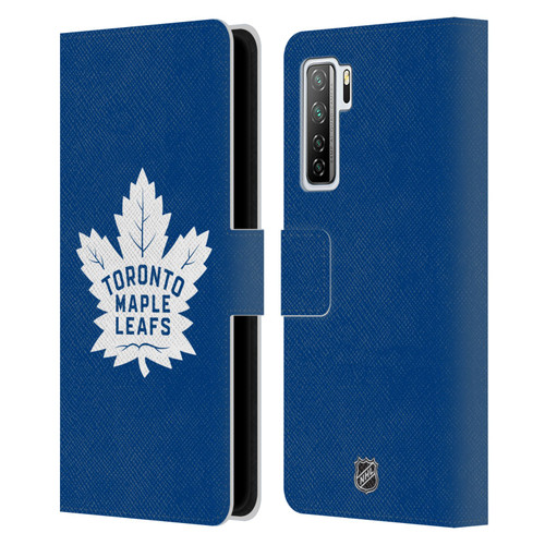NHL Toronto Maple Leafs Plain Leather Book Wallet Case Cover For Huawei Nova 7 SE/P40 Lite 5G