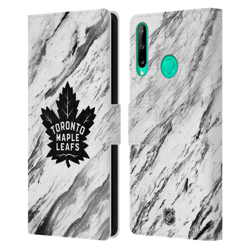 NHL Toronto Maple Leafs Marble Leather Book Wallet Case Cover For Huawei P40 lite E