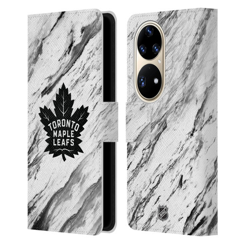 NHL Toronto Maple Leafs Marble Leather Book Wallet Case Cover For Huawei P50 Pro