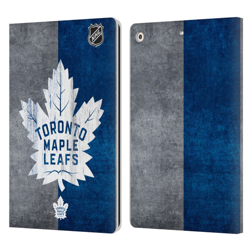 NHL Toronto Maple Leafs Half Distressed Leather Book Wallet Case Cover For Apple iPad 10.2 2019/2020/2021