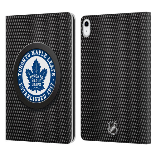 NHL Toronto Maple Leafs Puck Texture Leather Book Wallet Case Cover For Apple iPad 10.9 (2022)