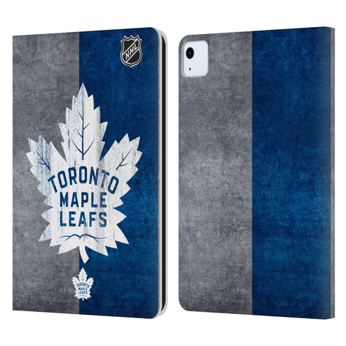 NHL Toronto Maple Leafs Half Distressed Leather Book Wallet Case Cover For Apple iPad Air 2020 / 2022
