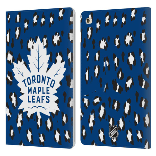 NHL Toronto Maple Leafs Leopard Patten Leather Book Wallet Case Cover For Apple iPad mini 4