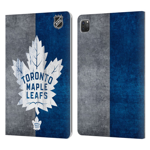 NHL Toronto Maple Leafs Half Distressed Leather Book Wallet Case Cover For Apple iPad Pro 11 2020 / 2021 / 2022