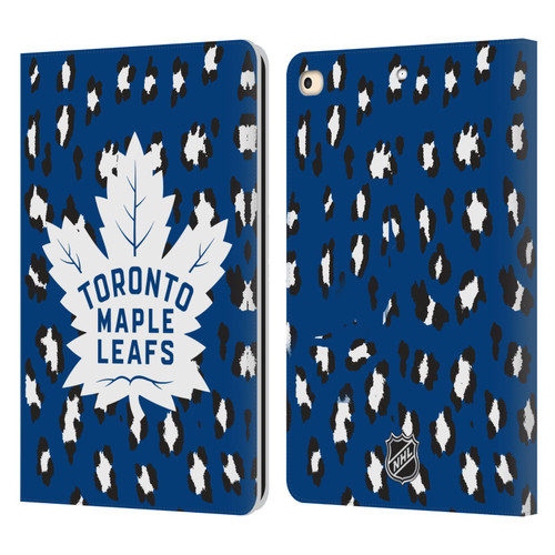 NHL Toronto Maple Leafs Leopard Patten Leather Book Wallet Case Cover For Apple iPad 9.7 2017 / iPad 9.7 2018