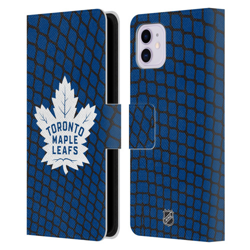 NHL Toronto Maple Leafs Net Pattern Leather Book Wallet Case Cover For Apple iPhone 11