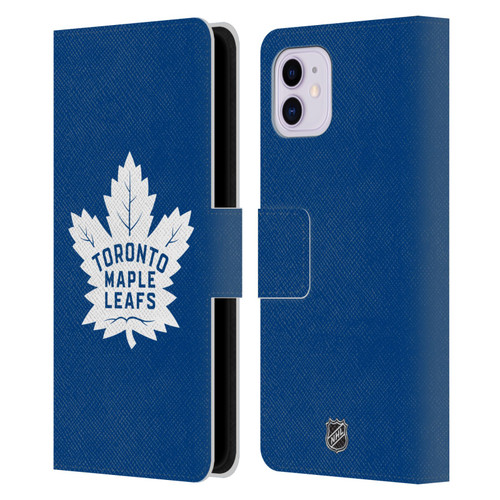 NHL Toronto Maple Leafs Plain Leather Book Wallet Case Cover For Apple iPhone 11