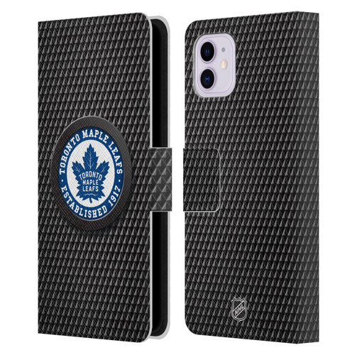 NHL Toronto Maple Leafs Puck Texture Leather Book Wallet Case Cover For Apple iPhone 11