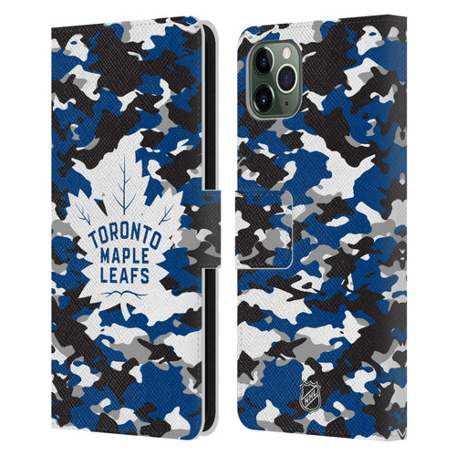 NHL Toronto Maple Leafs Camouflage Leather Book Wallet Case Cover For Apple iPhone 11 Pro Max
