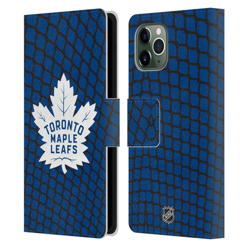 NHL Toronto Maple Leafs Net Pattern Leather Book Wallet Case Cover For Apple iPhone 11 Pro