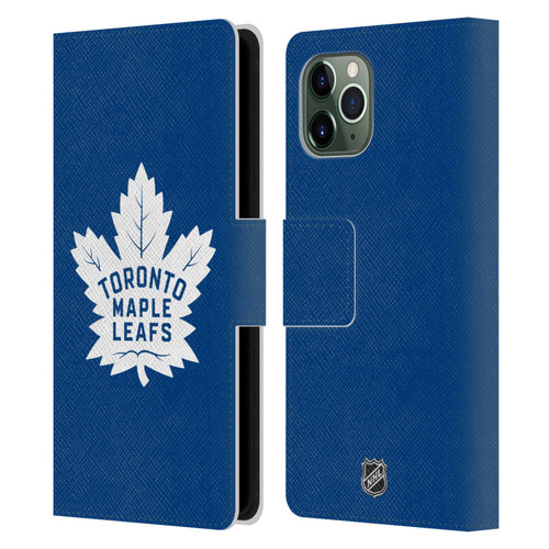 NHL Toronto Maple Leafs Plain Leather Book Wallet Case Cover For Apple iPhone 11 Pro