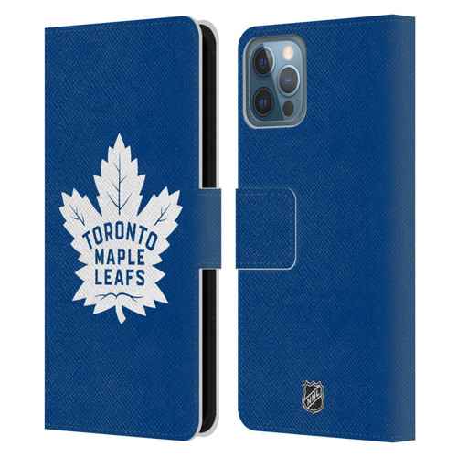 NHL Toronto Maple Leafs Plain Leather Book Wallet Case Cover For Apple iPhone 12 / iPhone 12 Pro