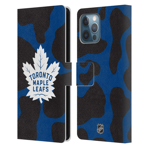 NHL Toronto Maple Leafs Cow Pattern Leather Book Wallet Case Cover For Apple iPhone 12 Pro Max