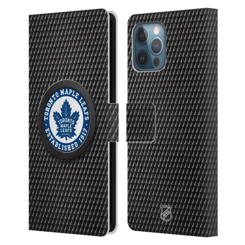 NHL Toronto Maple Leafs Puck Texture Leather Book Wallet Case Cover For Apple iPhone 12 Pro Max