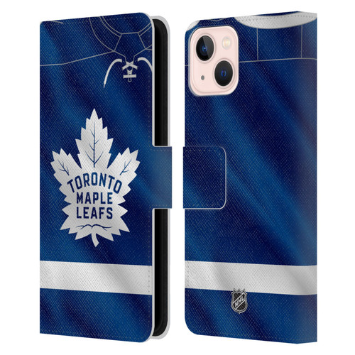 NHL Toronto Maple Leafs Jersey Leather Book Wallet Case Cover For Apple iPhone 13
