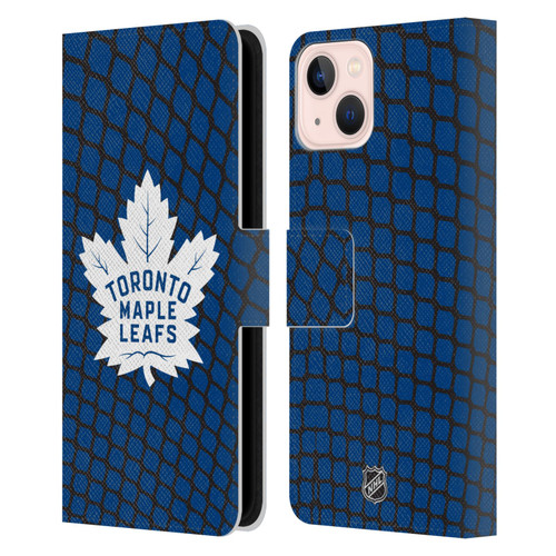 NHL Toronto Maple Leafs Net Pattern Leather Book Wallet Case Cover For Apple iPhone 13