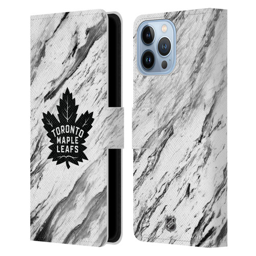 NHL Toronto Maple Leafs Marble Leather Book Wallet Case Cover For Apple iPhone 13 Pro Max