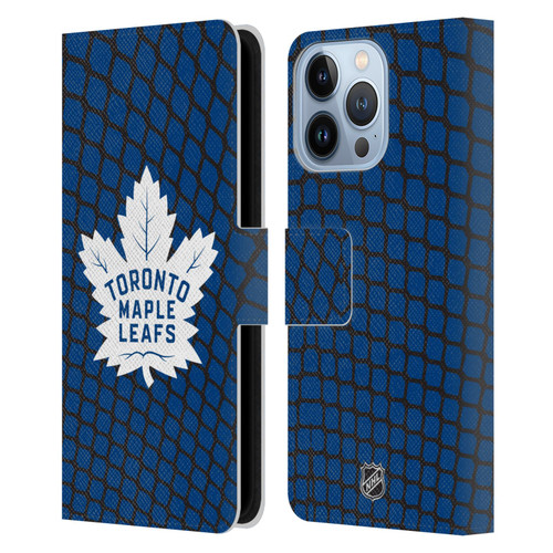 NHL Toronto Maple Leafs Net Pattern Leather Book Wallet Case Cover For Apple iPhone 13 Pro