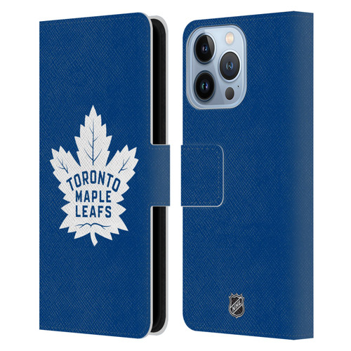 NHL Toronto Maple Leafs Plain Leather Book Wallet Case Cover For Apple iPhone 13 Pro